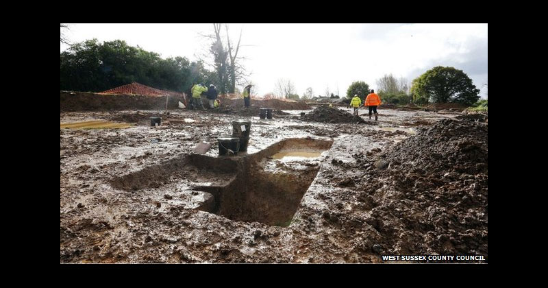 The pond, ditches and Roman artefacts date back to about AD100