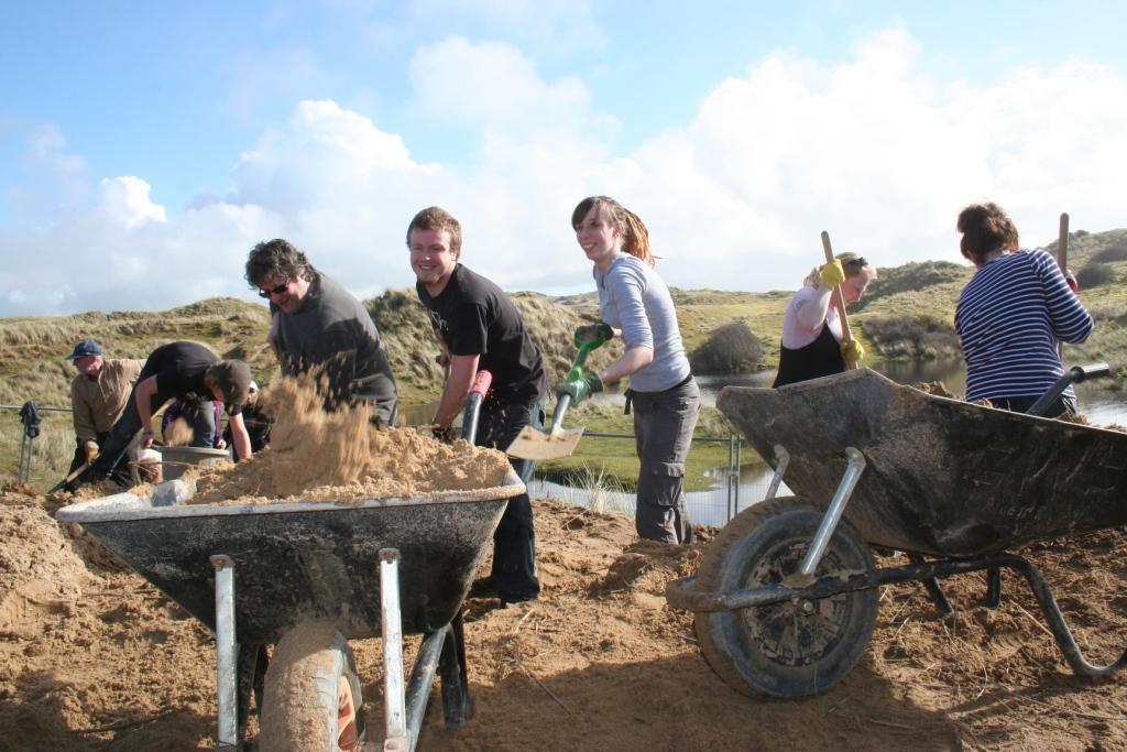 South side team. Image:The site of the chapel, prior to the work.  Image: Cornwall Archaeological Unit