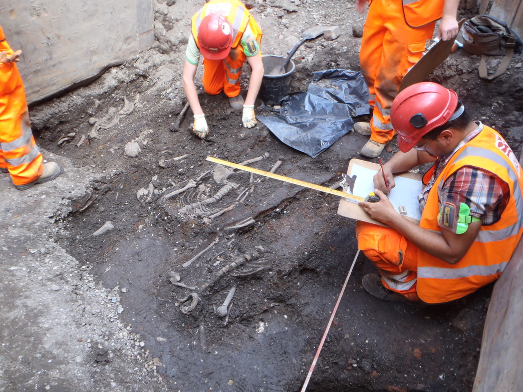 Broadgate ticket hall archaeology July 2014 Image: Crossrail Robert Hartle