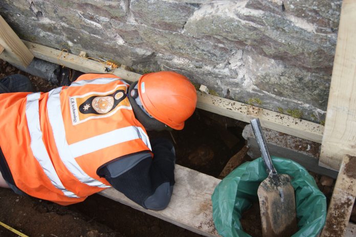 Excavation beneath the church. Image: CR Archaeology