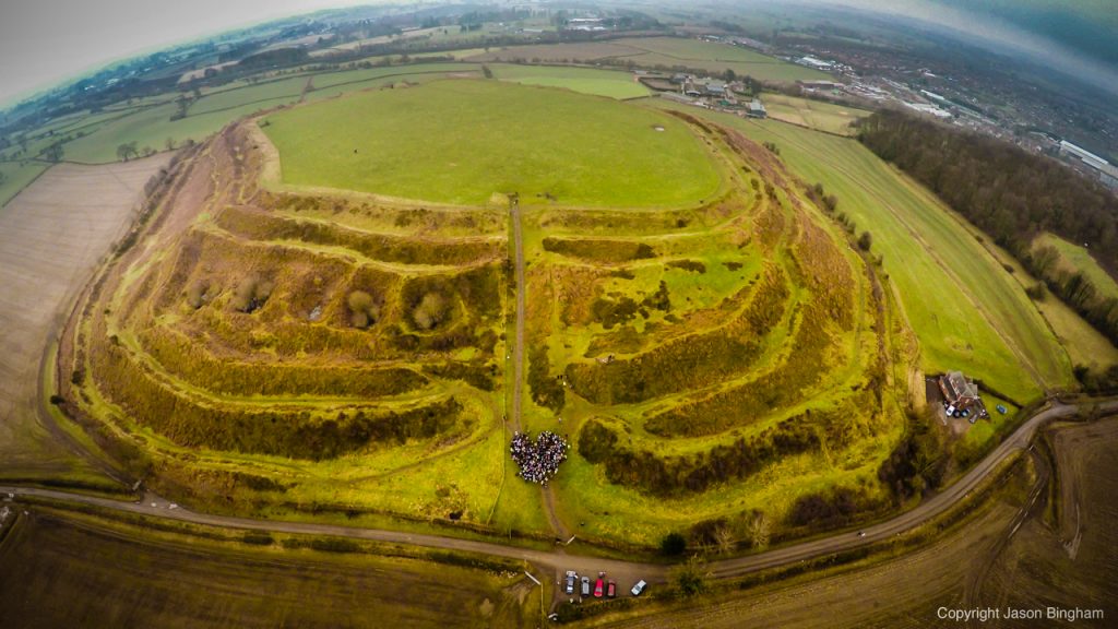 (Aerial image) ‘Old Oswestry was the focus of the nationwide #hugyourheritage campaign on Valentine’s Day.’ Photo: Jason Bingham