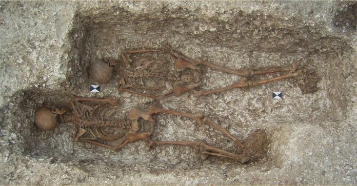 Two of the Roman Dorchester deviant burials. Image: Wessex Archaeology