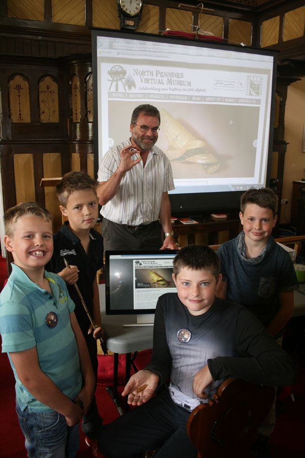 The four Kirkhaugh schoolboys and Paul, at the launch. L-R Joseph, Aiden, Sebastian and Luca. 