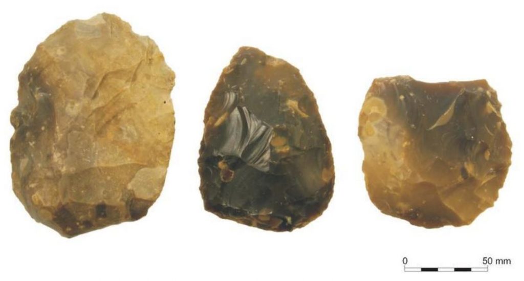 Handaxes recovered from the southern North Sea. Image: Wessex Archaeoogy