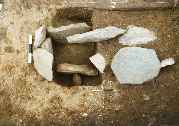 Early Medieval long cist half excavated in 1998 at Balnahanaid © GUARD Archaeology Ltd
