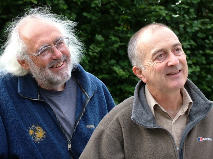 Mick Aston with Tony Robinson. Credit:Steve Shearn