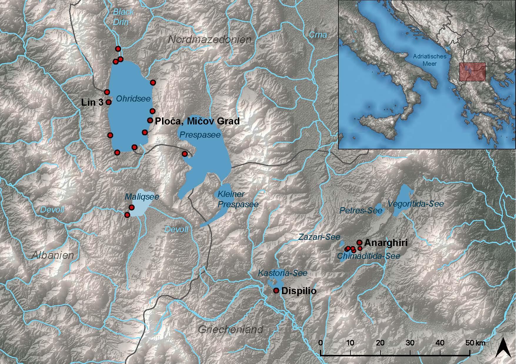 Prehistoric lakeside settlements from the period 5700 - 500 BC in Albania, Greece and North Macedonia. © University of Bern, image: Andrea Bieri